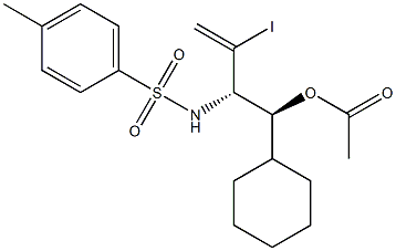 Acetic acid (1S,2S)-1-cyclohexyl-2-(tosylamino)-3-iodo-3-butenyl ester