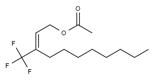 Acetic acid (E)-3-trifluoromethyl-2-undecenyl ester Structure