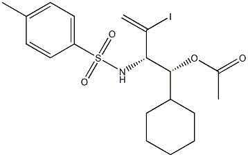 Acetic acid (1R,2S)-1-cyclohexyl-2-(tosylamino)-3-iodo-3-butenyl ester