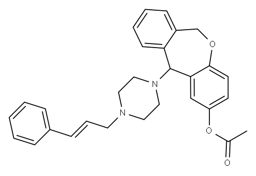 Acetic acid [11-(4-cinnamyl-1-piperazinyl)-6,11-dihydrodibenz[b,e]oxepin]-2-yl ester Structure