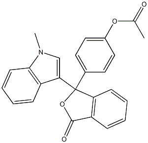 Acetic acid 4-[[1-oxo-3-(1-methyl-1H-indol-3-yl)-1,3-dihydroisobenzofuran]-3-yl]phenyl ester Structure