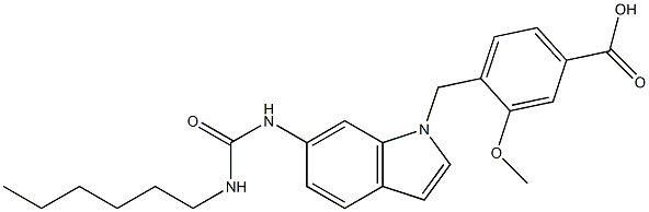 4-[6-[3-Hexylureido]-1H-indol-1-ylmethyl]-3-methoxybenzoic acid