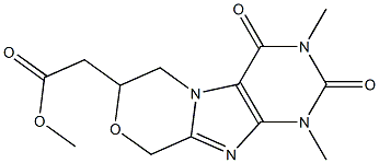 [(1,2,3,4,6,7-Hexahydro-1,3-dimethyl-2,4-dioxo-9H-[1,4]oxazino[3,4-f]purin)-7-yl]acetic acid methyl ester Structure