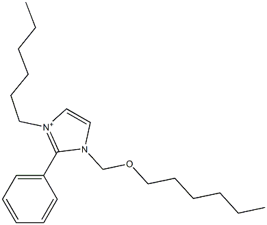 3-Hexyl-2-phenyl-1-[(hexyloxy)methyl]-1H-imidazol-3-ium|