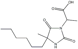 2-(4-hexyl-4-methyl-2,5-dioxoimidazolidin-1-yl)propanoic acid Structure