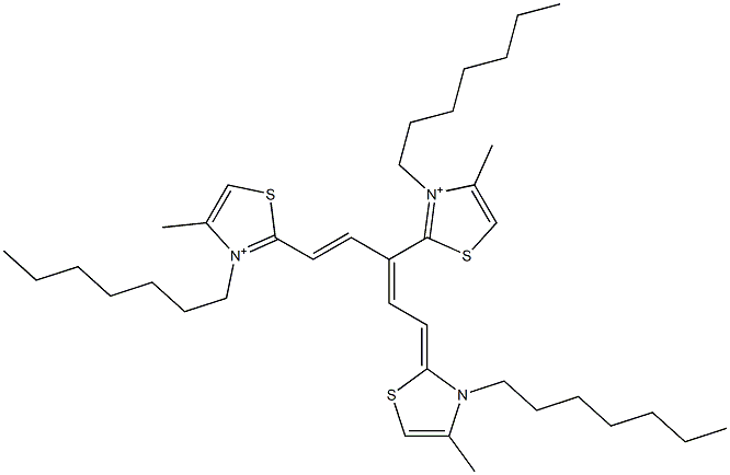 2,2'-[3-[2-(3-Heptyl-4-methylthiazol-2(3H)-ylidene)ethylidene]-1-propene-1,3-diyl]bis[3-heptyl-4-methylthiazol-3-ium] Structure