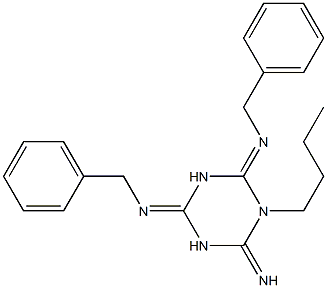 Hexahydro-1-butyl-2-imino-4,6-bis(benzylimino)-1,3,5-triazine|