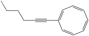 1-(1-Hexynyl)cycloocta-1,3,5,7-tetrene Structure