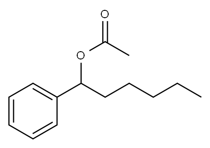 Acetic acid 1-phenylhexyl ester Structure