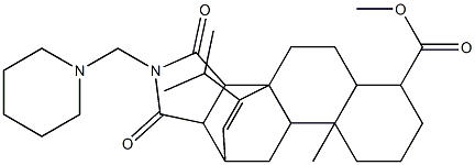 1,2,3,3a,4,5,5a,6,7,8,9,9a,9b,10,11,11a-Hexadecahydro-6,9a-dimethyl-1,3-dioxo-12-isopropyl-2-(piperidinomethyl)-3b,11-etheno-3bH-naphth[2,1-e]isoindole-6-carboxylic acid