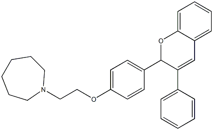 2-[4-[2-[(Hexahydro-1H-azepin)-1-yl]ethoxy]phenyl]-3-phenyl-2H-1-benzopyran Structure