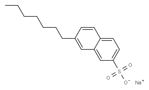 7-Heptyl-2-naphthalenesulfonic acid sodium salt Structure
