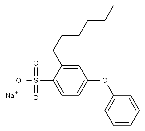 2-Hexyl-4-phenoxybenzenesulfonic acid sodium salt Structure
