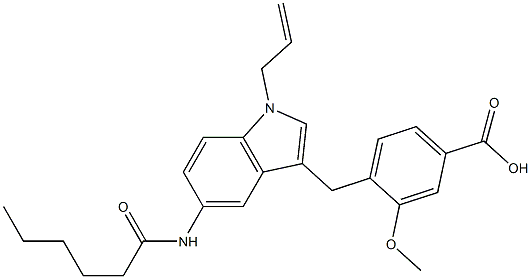 4-[5-Hexanoylamino-1-(2-propenyl)-1H-indol-3-ylmethyl]-3-methoxybenzoic acid