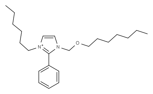 3-Hexyl-2-phenyl-1-[(heptyloxy)methyl]-1H-imidazol-3-ium|