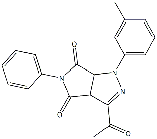 1,3a,4,5,6,6a-Hexahydro-3-acetyl-4,6-dioxo-5-(phenyl)-1-(3-methylphenyl)pyrrolo[3,4-c]pyrazole Structure