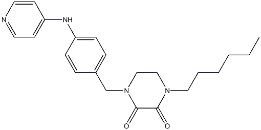 1-Hexyl-4-[4-(4-pyridinylamino)benzyl]-2,3-piperazinedione