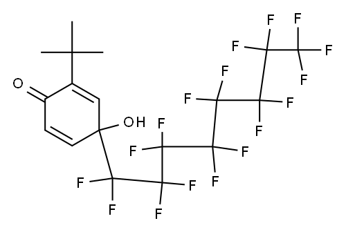 4-(Heptadecafluorooctyl)-4-hydroxy-2-tert-butyl-2,5-cyclohexadien-1-one Structure