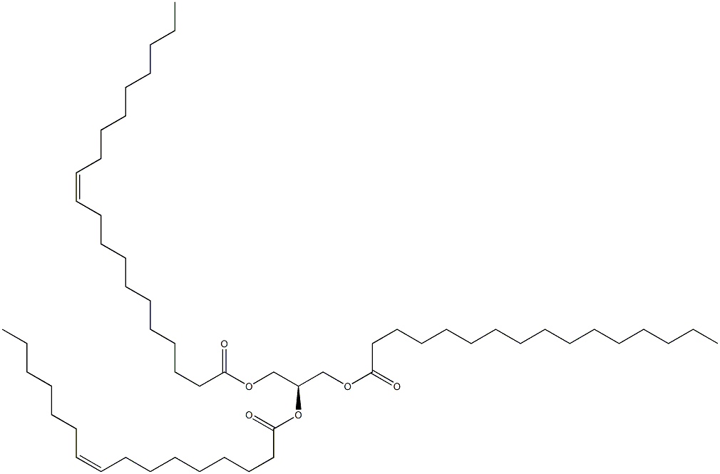 1-hexadecanoyl-2-(9Z-hexadecenoyl)-3-(11Z-eicosenoyl)-sn-glycerol