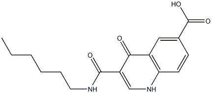 hexyl-6-carboxyquinol-4(1H)-one-3-carboxamide 结构式