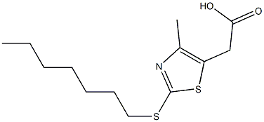 2-[2-(heptylsulfanyl)-4-methyl-1,3-thiazol-5-yl]acetic acid Structure