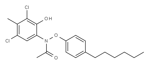 2-(4-Hexylphenoxyacetylamino)-4,6-dichloro-5-methylphenol|