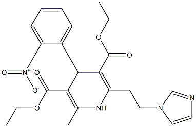 6-(2-(1H-Imidazol-1-yl)ethyl)-4-(2-nitrophenyl)-2-methyl-1,4-dihydropyridine-3,5-dicarboxylic acid 3-ethyl 5-ethyl ester Structure