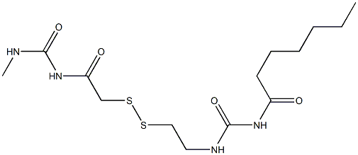 1-Heptanoyl-3-[2-[[(3-methylureido)carbonylmethyl]dithio]ethyl]urea Structure
