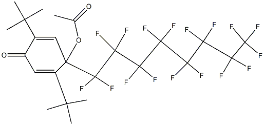 4-(Heptadecafluorooctyl)-4-acetoxy-2,5-di-tert-butyl-2,5-cyclohexadien-1-one Structure
