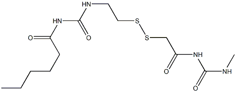 1-Hexanoyl-3-[2-[[(3-methylureido)carbonylmethyl]dithio]ethyl]urea 结构式