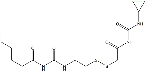 1-Hexanoyl-3-[2-[[(3-cyclopropylureido)carbonylmethyl]dithio]ethyl]urea 结构式