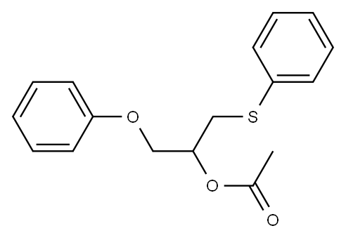 Acetic acid [2-(phenylthio)-1-(phenoxymethyl)ethyl] ester Structure