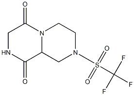 Hexahydro-8-[(trifluoromethyl)sulfonyl]-4H-pyrazino[1,2-a]pyrazine-1,4(9aH)-dione Structure