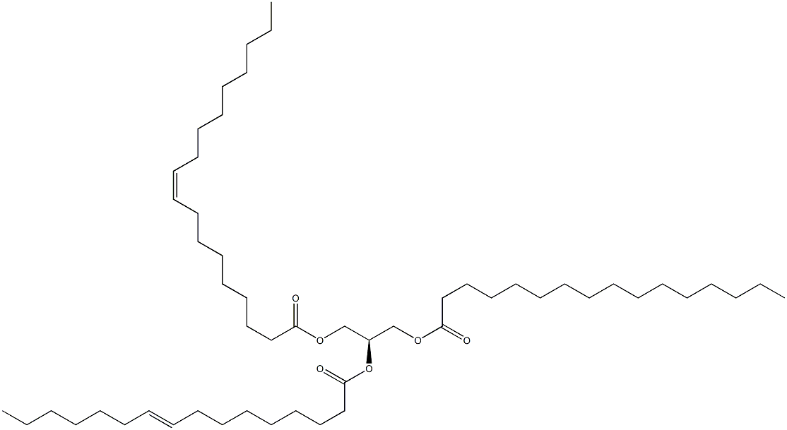 1-hexadecanoyl-2-(9Z-hexadecenoyl)-3-(9Z-octadecenoyl)-sn-glycerol|