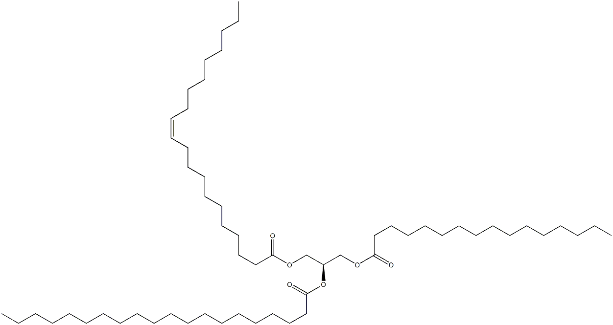 1-hexadecanoyl-2-eicosanoyl-3-(11Z-eicosenoyl)-sn-glycerol