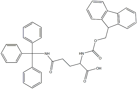 2-{[(9H-fluoren-9-ylmethoxy)carbonyl]amino}-5-oxo-5-(tritylamino)pentanoic acid Structure
