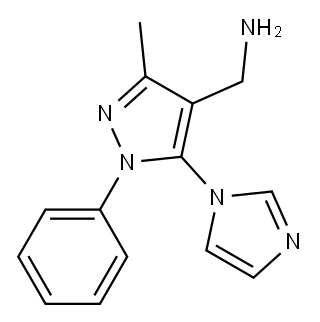 [5-(1H-imidazol-1-yl)-3-methyl-1-phenyl-1H-pyrazol-4-yl]methanamine Structure