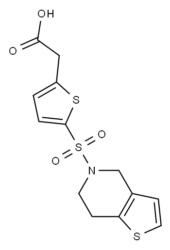 2-(5-{4H,5H,6H,7H-thieno[3,2-c]pyridine-5-sulfonyl}thiophen-2-yl)acetic acid Structure