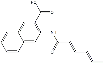3-(hexa-2,4-dienamido)naphthalene-2-carboxylic acid Structure
