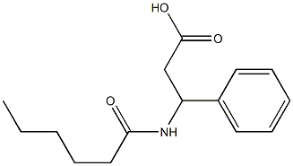 3-hexanamido-3-phenylpropanoic acid Structure