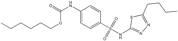 hexyl 4-{[(5-butyl-1,3,4-thiadiazol-2-yl)amino]sulfonyl}phenylcarbamate Structure