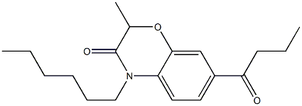 4-Hexyl-2-methyl-7-butyryl-4H-1,4-benzoxazin-3(2H)-one Structure