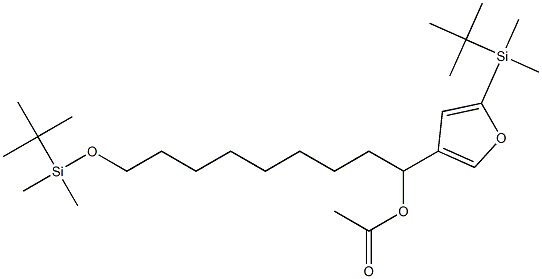 Acetic acid 1-[5-(tert-butyldimethylsilyl)-3-furyl]-9-(tert-butyldimethylsiloxy)nonyl ester