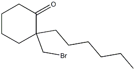 2-Hexyl-2-(bromomethyl)cyclohexan-1-one 结构式