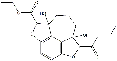 6a,9a-Dihydroxy-6,6a,7,8,9,9a-hexahydro-2,5-dioxa-1H-cyclohept[jkl]-as-indacene-1,6-dicarboxylic acid diethyl ester Structure