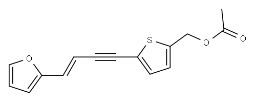 Acetic acid 5-[4-(2-furanyl)-3-buten-1-ynyl]-2-thienylmethyl ester Structure