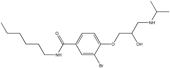 1-[4-[Hexylcarbamoyl]-2-bromophenoxy]-3-[isopropylamino]-2-propanol Structure