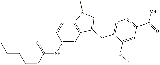 4-[5-Hexanoylamino-1-methyl-1H-indol-3-ylmethyl]-3-methoxybenzoic acid