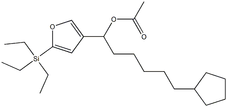 Acetic acid 1-[5-(triethylsilyl)-3-furyl]-6-cyclopentylhexyl ester Structure