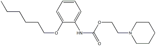 1-[2-[[(2-(Hexyloxy)phenyl)amino]carbonyloxy]ethyl]piperidine Structure